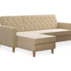 CosmoLiving Liberty Ivory Velvet Sectional Storage Futon 2 CosmoLiving Liberty Ivory Velvet Sectional Storage Futon -Furniture Specialty Shop 810541041 5
