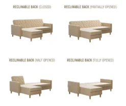 CosmoLiving Liberty Ivory Velvet Sectional Storage Futon 13 CosmoLiving Liberty Ivory Velvet Sectional Storage Futon -Furniture Specialty Shop 810541041 6