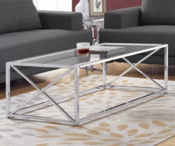 Monarch Glass & Metal Coffee Table 15 Monarch Glass & Metal Coffee Table -Furniture Specialty Shop 810542388 1