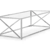 Tempered Glass & Chrome Metal X Coffee Table -Furniture Specialty Shop 810542388 2 1