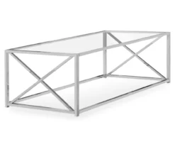 Monarch Glass & Metal Coffee Table 11 Monarch Glass & Metal Coffee Table -Furniture Specialty Shop 810542388 2