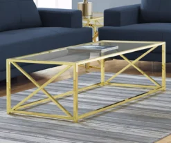 Monarch Glass & Metal Coffee Table 12 Monarch Glass & Metal Coffee Table -Furniture Specialty Shop 810542401 1