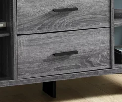 60" Gray & Black Wood Look TV Stand -Furniture Specialty Shop 810542410 3
