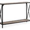 Dark Taupe Wood Look X-Shaped Console Table 1 Dark Taupe Wood Look X-Shaped Console Table -Furniture Specialty Shop 810542457 2