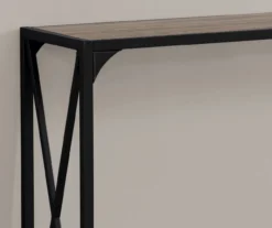 Dark Taupe Wood Look X-Shaped Console Table -Furniture Specialty Shop 810542457 3