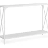 White Metal X-Shaped Console Table 2 White Metal X-Shaped Console Table -Furniture Specialty Shop 810542458 2