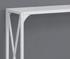 White Metal X-Shaped Console Table 8 White Metal X-Shaped Console Table -Furniture Specialty Shop 810542458 3