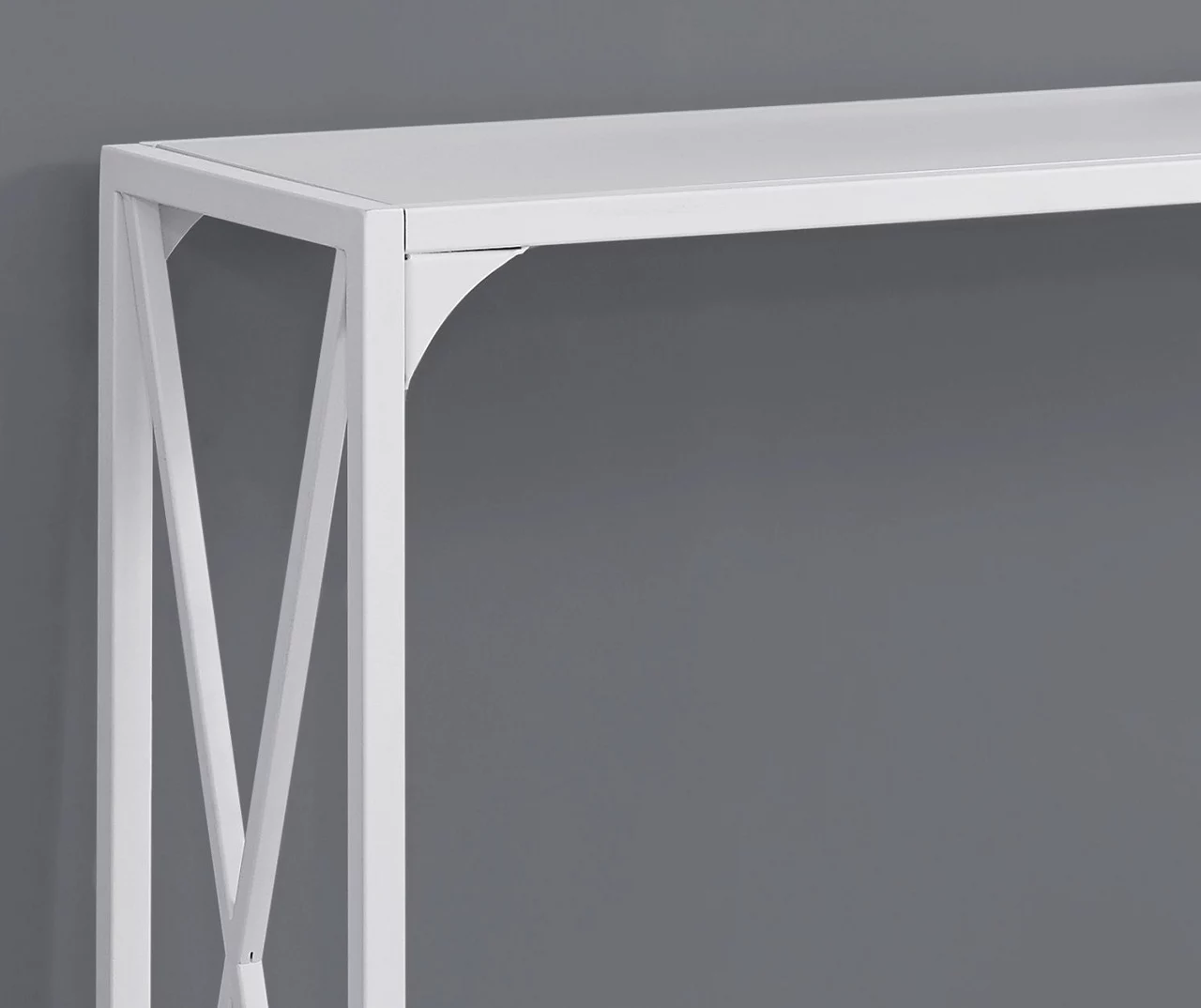 White Metal X-Shaped Console Table 5 White Metal X-Shaped Console Table - Image 3