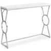 Glossy White Chrome Circle Leg Accent Table -Furniture Specialty Shop 810542467 2