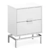Glossy White & Chrome Metal Retro Accent Table -Furniture Specialty Shop 810542472 3