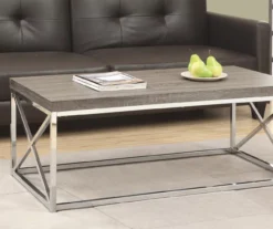 Dark Taupe & Chrome Metal Coffee Table 7 Dark Taupe & Chrome Metal Coffee Table -Furniture Specialty Shop 810542479 1