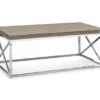 Dark Taupe & Chrome Metal Coffee Table -Furniture Specialty Shop 810542479 2