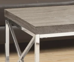 Dark Taupe & Chrome Metal Coffee Table 8 Dark Taupe & Chrome Metal Coffee Table -Furniture Specialty Shop 810542479 3