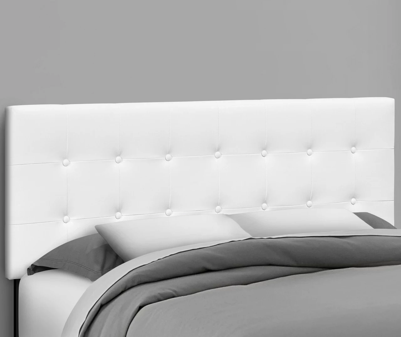 Monarch Faux Leather Button Tufted Headboard 5 Monarch Faux Leather Button Tufted Headboard - Image 3