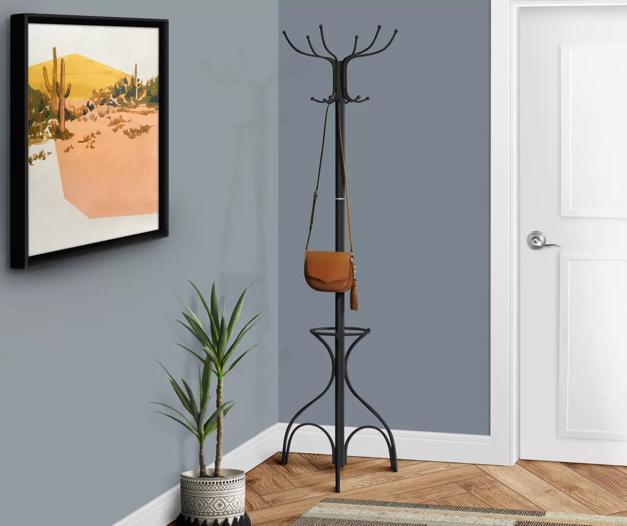 Monarch Metal 12-Hook Coat Rack With Umbrella Holder 5 Monarch Metal 12-Hook Coat Rack With Umbrella Holder - Image 3