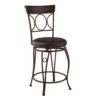 Memphis Black Metal & Brown Faux Leather Circle Back Counter Stool