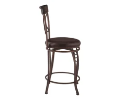 Memphis Black Metal & Brown Faux Leather Circle Back Counter Stool -Furniture Specialty Shop 810543053 A1 3