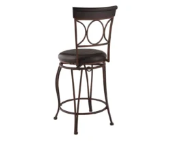 Memphis Black Metal & Brown Faux Leather Circle Back Counter Stool -Furniture Specialty Shop 810543053 A2 4