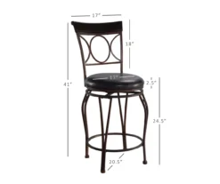 Memphis Black Metal & Brown Faux Leather Circle Back Counter Stool -Furniture Specialty Shop 810543053 D8 11