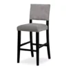 Marianna Dark Gray Washed Upholstered Velvet Bar Stool -Furniture Specialty Shop 810543063 1
