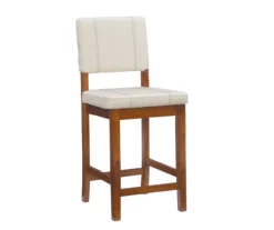 Jackson Cream Upholstered Wood Counter Stool