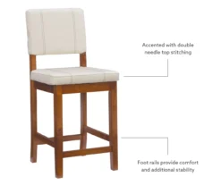 Jackson Cream Upholstered Wood Counter Stool -Furniture Specialty Shop 810543082 A8 9