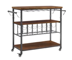 Patrick 2-Tier Wood & Metal Wine Cart