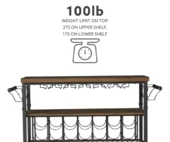 Patrick 2-Tier Wood & Metal Wine Cart -Furniture Specialty Shop 810543090 A0 9