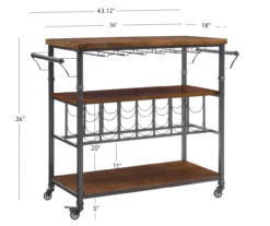 Patrick 2-Tier Wood & Metal Wine Cart -Furniture Specialty Shop 810543090 D8 12