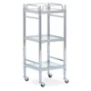 Hawkins Chrome & Glass 3-Shelf Rolling Cart 1 Hawkins Chrome & Glass 3-Shelf Rolling Cart -Furniture Specialty Shop 810543096 1