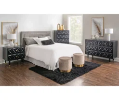 Urban Fresh Black & Gold 6-Drawer Textured Geometric Dresser -Furniture Specialty Shop 810543103 2