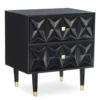 Urban Fresh Black & Gold 2-Drawer Textured Geometric Nightstand -Furniture Specialty Shop 810543105 1