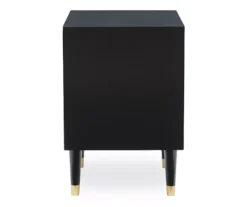 Urban Fresh Black & Gold 2-Drawer Textured Geometric Nightstand -Furniture Specialty Shop 810543105 4