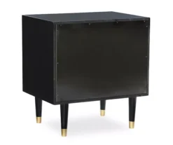Urban Fresh Black & Gold 2-Drawer Textured Geometric Nightstand -Furniture Specialty Shop 810543105 5