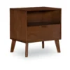 Shay Walnut 1-Drawer Wood Nightstand -Furniture Specialty Shop 810543117 1