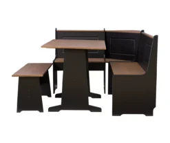 Atrium Black & Pecan 3-Piece Wooden Breakfast Nook Set -Furniture Specialty Shop 810543121 A1