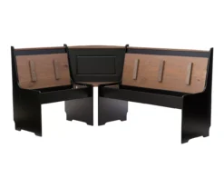 Atrium Black & Pecan 3-Piece Wooden Breakfast Nook Set -Furniture Specialty Shop 810543121 A8 1