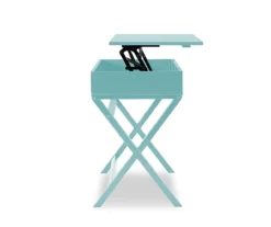 Kari Turquoise Lift-Top Campaign Desk -Furniture Specialty Shop 810543172 5