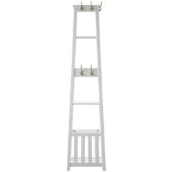 Cami White Wood Pyramid Hall Tree -Furniture Specialty Shop 810543178 5