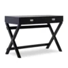 Cami Black X-Base Campaign Style Writing Desk -Furniture Specialty Shop 810543183 1