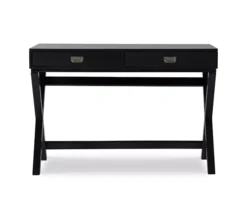 Cami Black X-Base Campaign Style Writing Desk 9 Cami Black X-Base Campaign Style Writing Desk -Furniture Specialty Shop 810543183 3