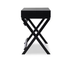 Cami Black X-Base Campaign Style Writing Desk 11 Cami Black X-Base Campaign Style Writing Desk -Furniture Specialty Shop 810543183 5