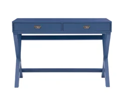 Kari Navy Blue 2-Drawer Campaign Desk -Furniture Specialty Shop 810543186 3