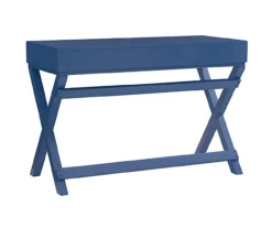 Kari Navy Blue 2-Drawer Campaign Desk -Furniture Specialty Shop 810543186 5