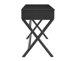 Kari Black 2-Drawer Campaign Desk -Furniture Specialty Shop 810543190 5