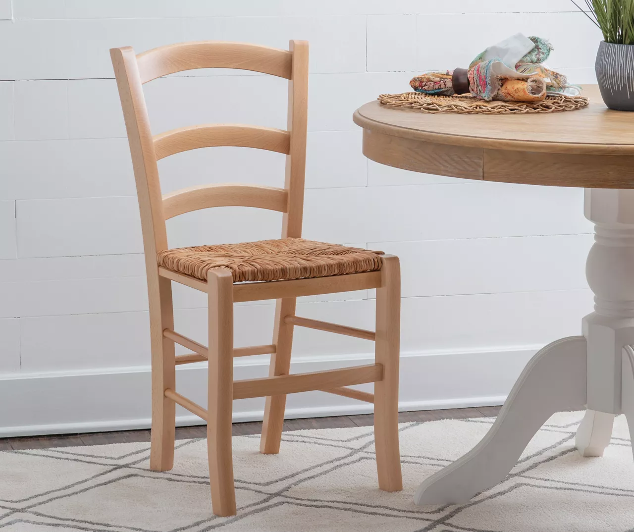 Bordeaux Natural Handwoven Ladder Back Side Chairs, 2-Pack 4 Bordeaux Natural Handwoven Ladder Back Side Chairs, 2-Pack - Image 3