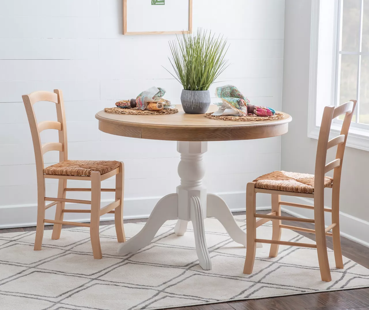 Bordeaux Natural Handwoven Ladder Back Side Chairs, 2-Pack 3 Bordeaux Natural Handwoven Ladder Back Side Chairs, 2-Pack - Image 2