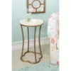 Globa Designs White & Gold Capiz Mosaic Beehive Accent Table -Furniture Specialty Shop 810543194 B0