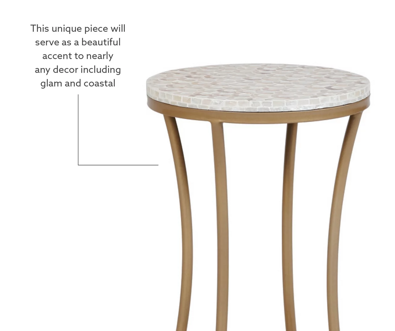 Globa Designs White & Gold Capiz Mosaic Beehive Accent Table 7 Globa Designs White & Gold Capiz Mosaic Beehive Accent Table - Image 5