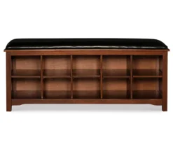 Grant Dark Walnut 10-Cube Cushioned Wood Bench -Furniture Specialty Shop 810543196 3